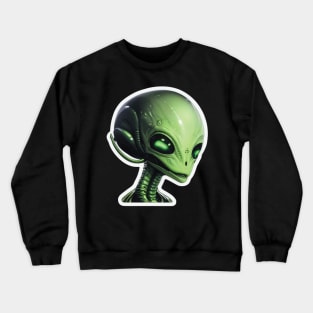 Happy Alien, Green Alien, Halloween Aliens Crewneck Sweatshirt